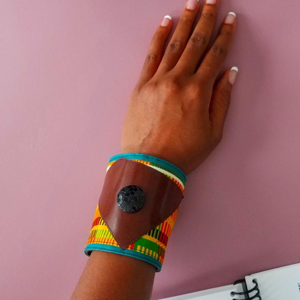 Handmade wrist cuff bracelet- size medium